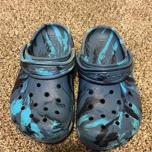 CROCS Kids Aqua and Black Water Shoes